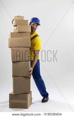 Brazilian Mailman On A White Background