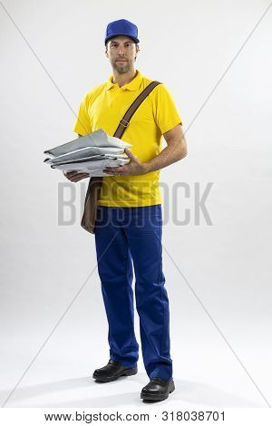 Brazilian Mailman On A White Background