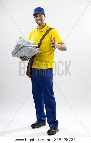 Brazilian Mailman On A White Background