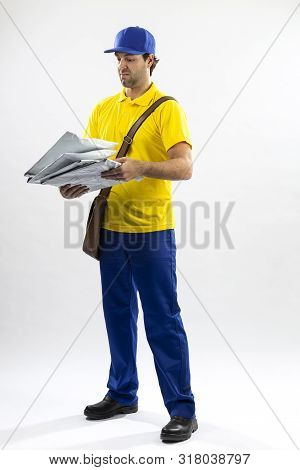 Brazilian Mailman On A White Background