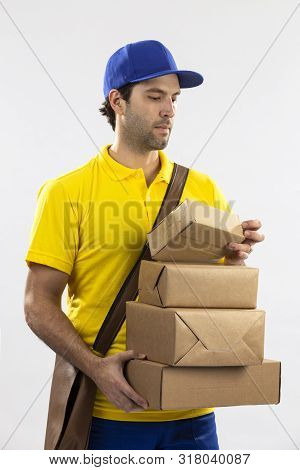 Brazilian Mailman On A White Background