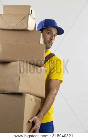 Brazilian Mailman On A White Background