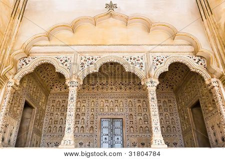 Agra Fort Palace exteriér. Agra, Uttar Pradesh, Indie