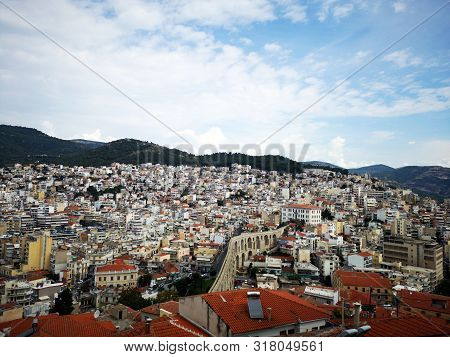 City Of Kavala Seen From The Kavala Castle, Greece.
