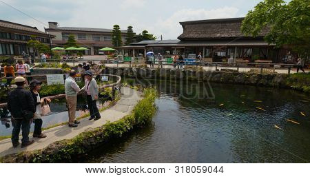 Yamanashi, Japan, 28 June 2019: Oshino Hakkai in Japan