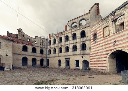 Janowiec - Poland July 11 2019: Ruins Of 16th Century Kazimierz Dolny Castle Defensive Fortification