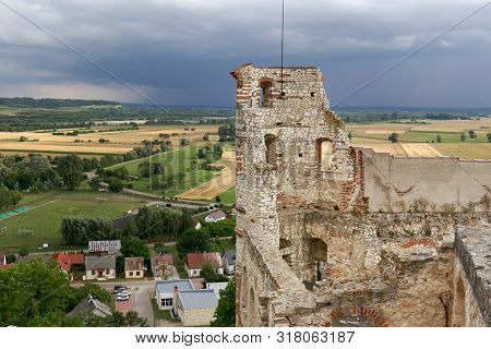 Janowiec - Poland July 11 2019: Ruins Of 16th Century Kazimierz Dolny Castle Defensive Fortification
