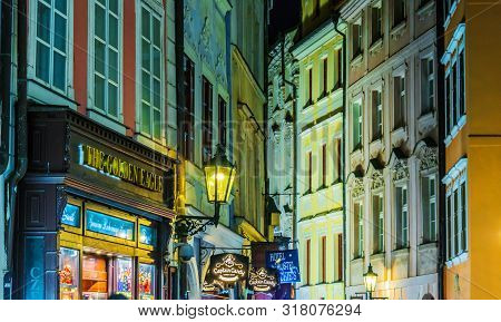 Prague, Czech Rep - Aug 2, 2019: Historic Architecture Of Downtown Prague, Czech Republic
