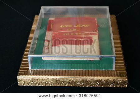 Panmunjom, North Korea - May 5, 2019: The North Korea Peace Museum, The Armistice Agreement In A Dis