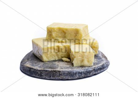 Cheddar Cheese Collection, Block Of Cheddar Cheese Made From Cow Milk