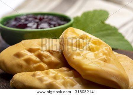 Oscypek Or Oszczypek Smoked Cheese Made Of Salted Sheep Milk Exclusively In Tatra Mountains, Zakopan