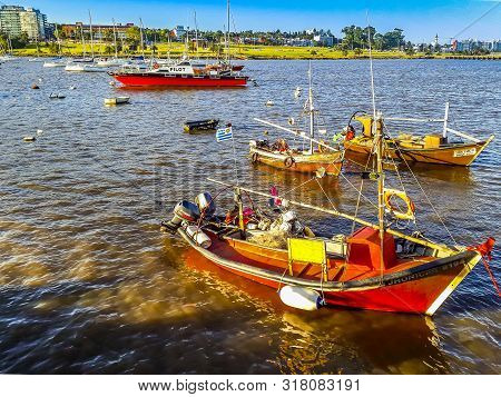 Ships And Boats At Buceo Port, Montevideo, Uruguay