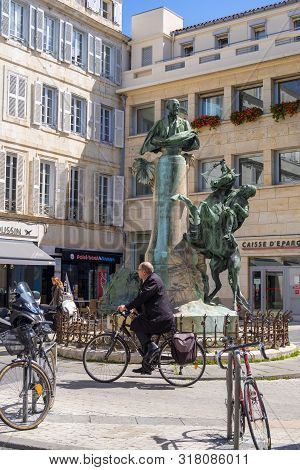 La Rochelle, France - May 8, 2019: The Bronze Bust Of The Painter And Orientalist Writer Eugene From