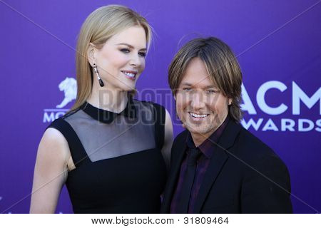LAS VEGAS - APR 1: Nicole Kidman, Keith Urban på 47: e årlige Academy Of Country Music Awards afholdt