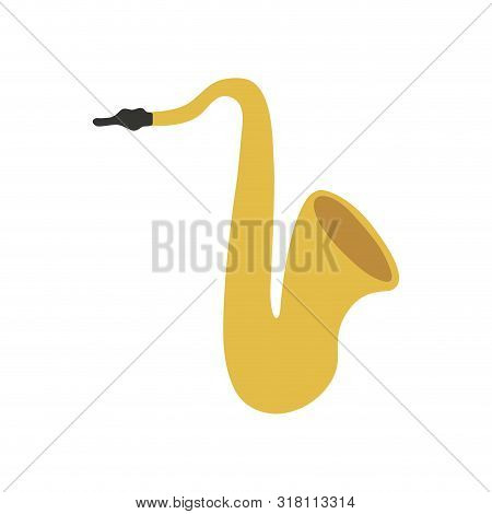 Musical Instrument Saxophone On White Background Vector Illustration Design