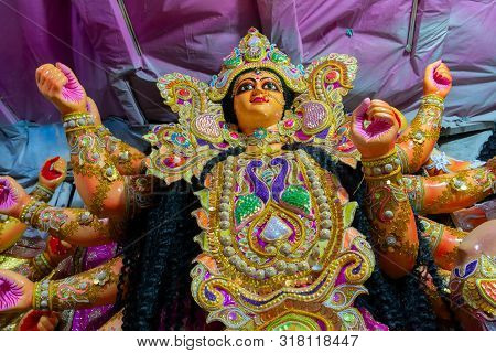 Clay Idol Face Of Goddess Durga