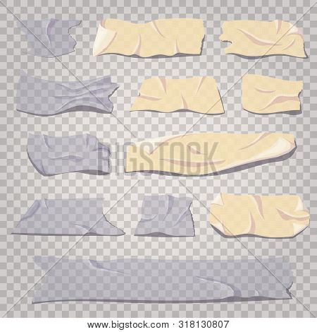 Scotch Tape Transparent, Masking And Adhesive Tape Pieces Set