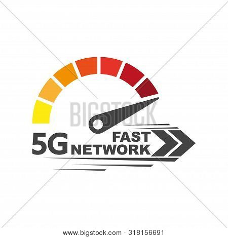 Speed Internet 5g. Abstract Symbol Of Speed 5g Network. Logo Design. Vector Icon. Eps 10.