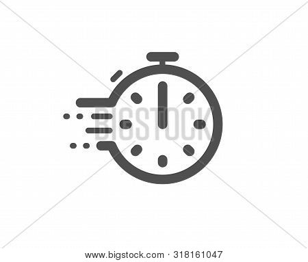 Frying Stopwatch Sign. Cooking Timer Icon. Food Preparation Symbol. Classic Flat Style. Simple Cooki