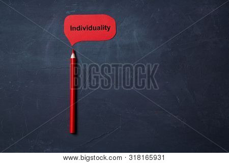 Business Idea, Individuality And Creativity. Success And Motivation. A Red Pencil With A Cloud And A