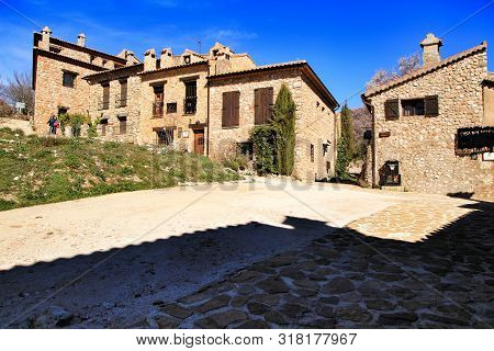 Riopar Viejo, Albacete, Spain- February 8, 2019: Old Beautiful Stone Facades And Streets In Riopar V