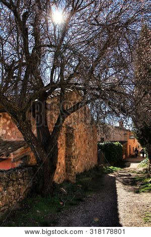 Riopar Viejo, Albacete, Spain- February 8, 2019: Old Beautiful Stone Facades And Streets In Riopar V
