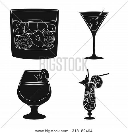 Vector Illustration Of Club And Ingredient Symbol. Set Of Club And Drink Stock Vector Illustration.