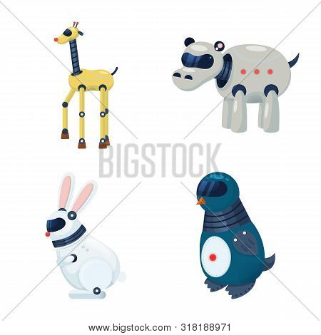 Vector Illustration Of Robot And Cybernetic Symbol. Collection Of Robot And Automation Vector Icon F