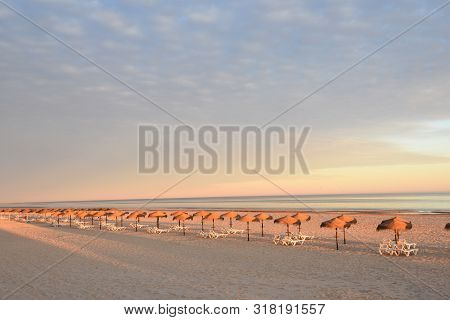 Sunset At Monte Gordo Beach, Algarve, Portugal