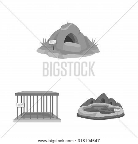 Vector Design Of Zoo And Park Symbol. Collection Of Zoo And Animal Vector Icon For Stock.