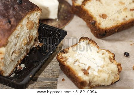 Barmbrack Or Bairin Breac Is A Traditional Irish Sweet Yeast Bread With Grapes And Raisins, Often Ea