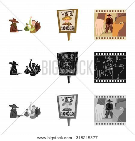 Vector Design Of Texas And History Icon. Set Of Texas And Culture Stock Symbol For Web.