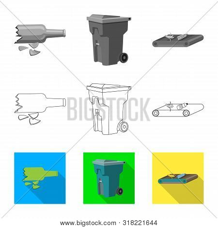 Vector Illustration Of Refuse And Junk Icon. Set Of Refuse And Waste Vector Icon For Stock.