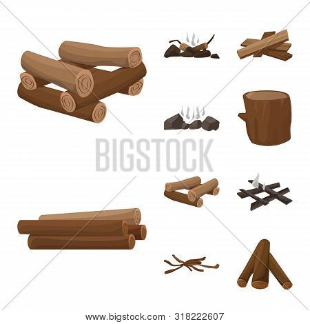 Vector Design Of Timber And Nature Symbol. Collection Of Timber And Construction Stock Vector Illust