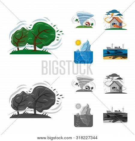 Vector Illustration Of Natural And Disaster Icon. Collection Of Natural And Risk Stock Vector Illust