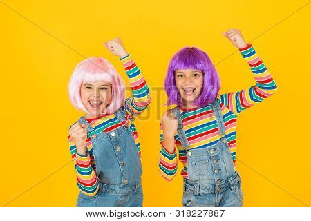 Anime Convention. Anime Cosplay Party Concept. Animation Style Characterized Colorful Graphics Vibra