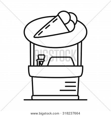 Vector Design Of Kiosk And Cart Sign. Set Of Kiosk And Cream Stock Symbol For Web.