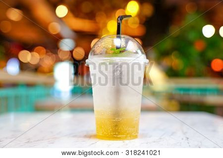 The Refreshment Beverage Mixed Tamarind Soda On Table
