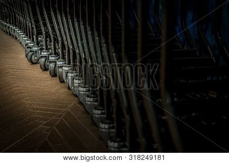 Vintage And Oil Paint Art Style Of Concept Differense In The Row By Close Up Some Trolley Wheel Try 