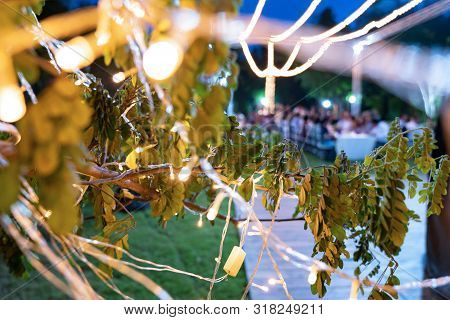 Foreground Tungstan Warm Light With The Blur Dinner Table Behinde