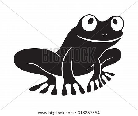 Frog Graphic Icon. Frog Black Sign Isolated On White Background. Vector Illustration