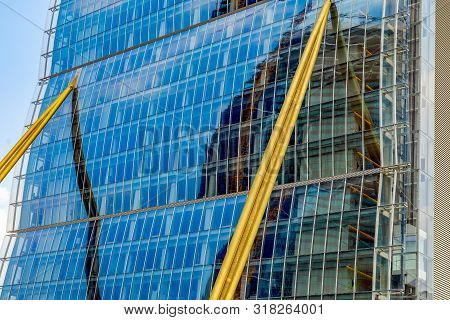Milan, Italy - June 28, 2019: Detail From Allianz Tower By Arata Isozaki And Andrea Maffei In City L