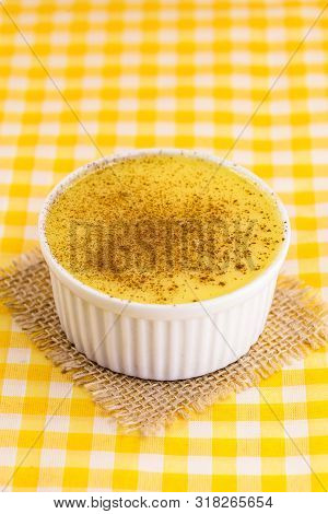 Brazilian Sweet Corn Cream, Dessert, Canjica Or Jimbelê, Dessert Cured Corn Corn Mousse With Cinnamo