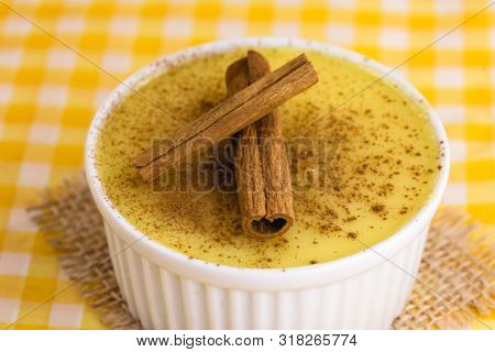 Brazilian Sweet Corn Cream, Dessert, Canjica Or Jimbelê, Dessert Cured Corn Corn Mousse With Cinnamo