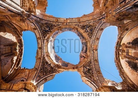 Ruins Of Belchite, Spain, Town In Aragon That Was Completely Destroyed During The Spanish Civil War 