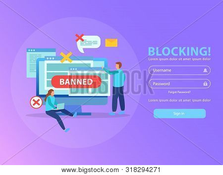 Blocking Computer Ip Address From Wifi Network Stopping Abusive Mails Flat Background Composition Wi