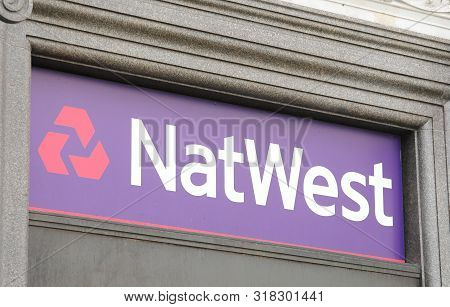 London England - June 1, 2019: Natwest Bank Sign Uk