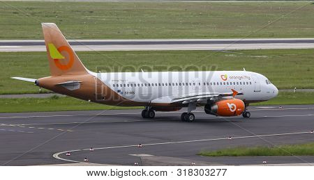 Airplane Taxi In Dusseldorf Airport