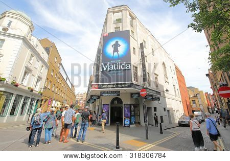 London England - June 1, 2019: Unidentified People Visit Cambridge Theatre Covent Garden London Uk