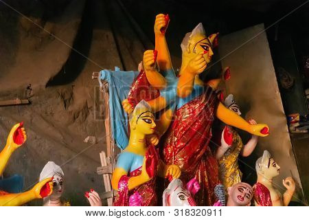 Clay Idol Of Goddess Durga